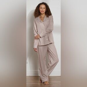 The Sleep Code Tencel Ticking Stripe Pajama Set Medium
